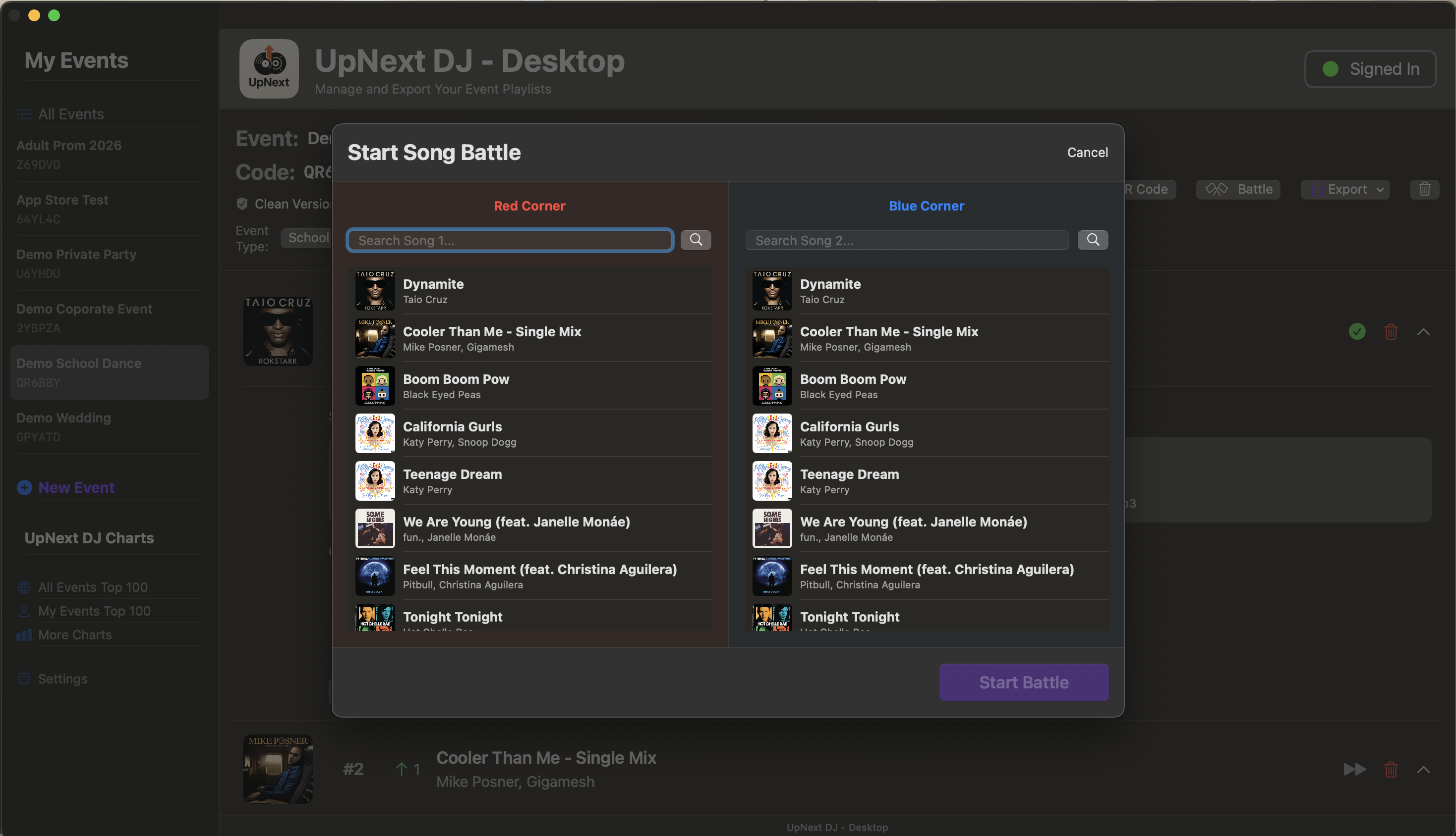 Battle Mode - Live Voting