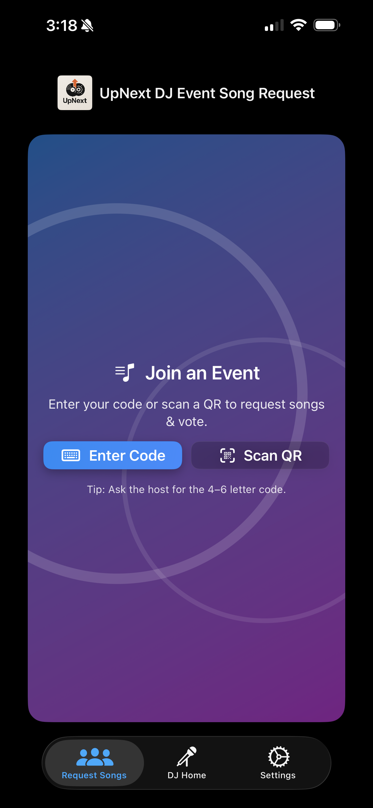 Guests join events with QR code or code